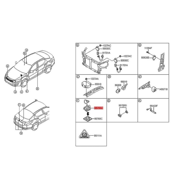 95760-2T002 Peruutuskamera 957602T001 K5 2011-2013 Autoon Pysäköintiavustin Takaperuutuskamera 9