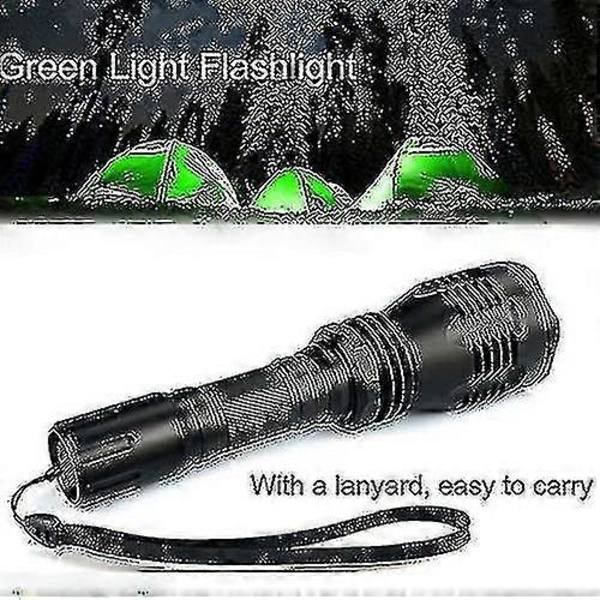 Lommelygte Grønt Lys Super Kraftfuld 2000 Lumen Taktisk Lommelygte Fjernbetjening Genopladelig Vandafvisende Jagtlygte Til Camping Bjergbestigning Vandreture