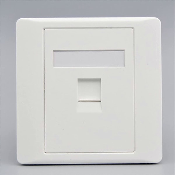 CAT6 Gigabit Dobbel Pass Nettverksveggkontakt RJ45 LAN Internett Frontplate Rett Strømuttak, Hunn til Hunn, 86x86mm (LAN x 1)