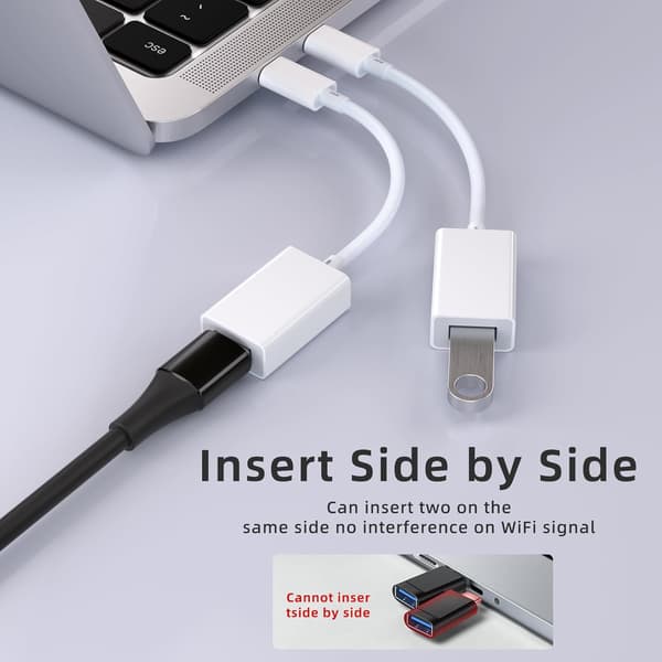Højkvalitets Helt Ny USB C til USB 3.0 Adapter [2-pak], USB C Han til USB Hun OTG Kabel Thunderbolt3 til USB Adapter Kompatibel