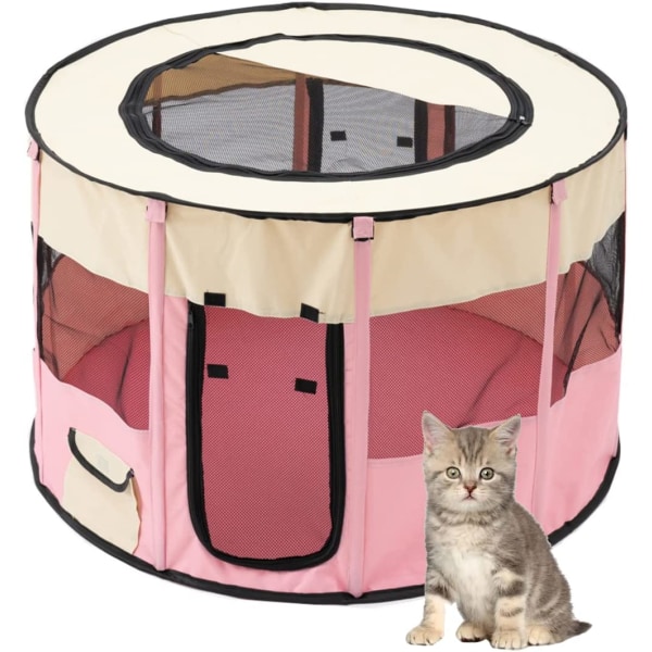 Cat Closed Delivery Room Kokoontaitettava kissan teltta Koira 70*70*40cm Pinkki