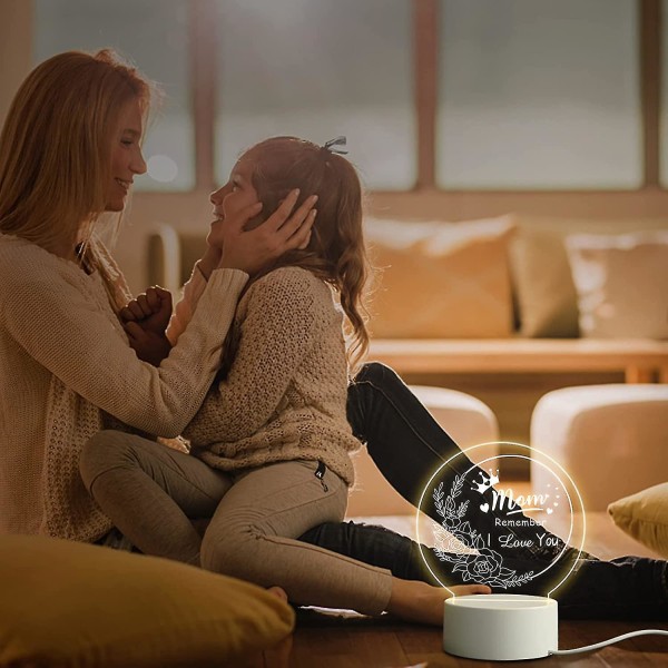 Nydelig gave til mamma stemor - Gaver til mamma bursdag, morsdag, mamma valentinsdag gave - Mamma, husk at jeg elsker deg - Gravert akrylnatt