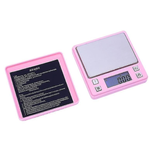 Digital smyckes mini fickvåg för guldvägning gram skala 200g/0.01g rosa