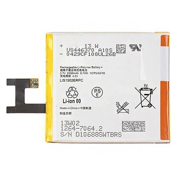 Sony Xperia Z 4G LTE 3.70V 2330mAh ladattava Li-polymeeriakku (koodi: LIS1502ERPC) (ilman