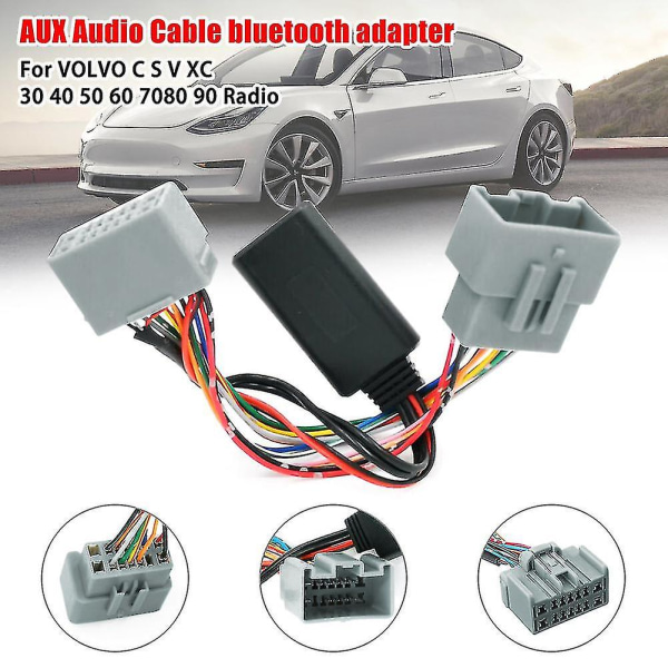 Bluetooth Adapter Audio Aux-in för Volvo C30 S40 V40 V50 S70 C70 V70 Xc70 S80 Xc90 Bilstereomottagare tillbehör [XC]
