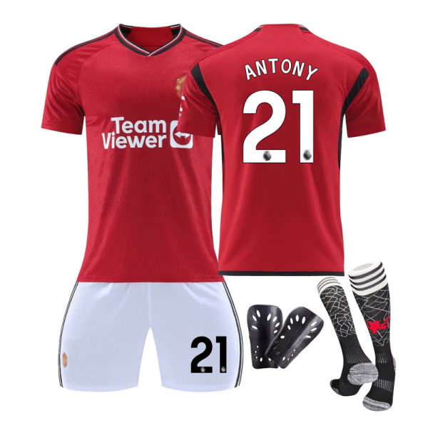 2324 Red Devils hemmaträningsdräkt jersey sportuniform herr- och damfotbollsuniform NO.14 M