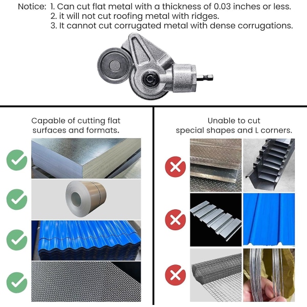 Elektrisk drillplatekutter - Elektrisk drillplatekutter for kutting av flate metallplater med en tykkelse på 0,03 tommer eller mindre