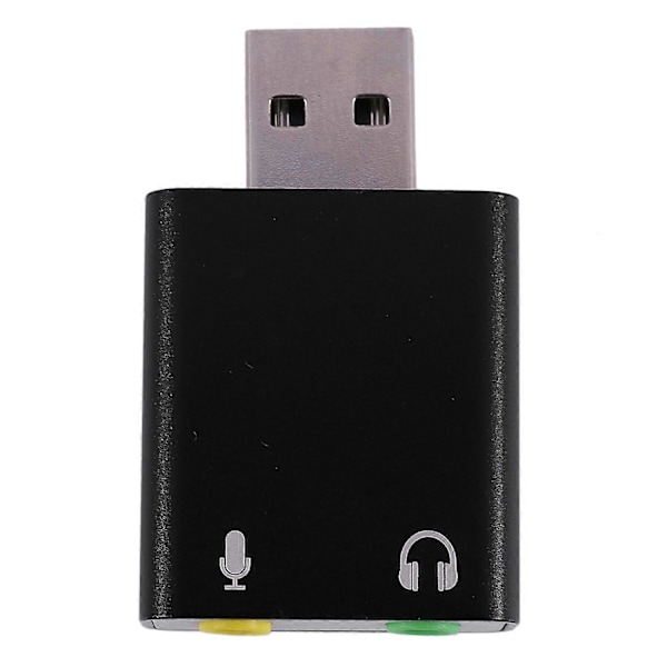 7.1-kanals USB-lydkort i aluminiumslegering, eksternt lydkort for datamaskin, USB7.1 lydkort, analog lyd