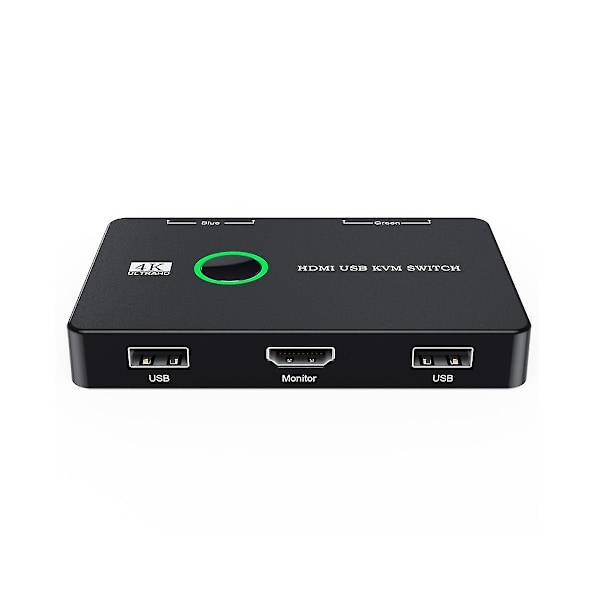 Kvm Switch 2 Port Boks Usb Og -kompatibel Switch Til 2 Computere Del Tastatur Mus Printer Og En Hd Skærm-hy
