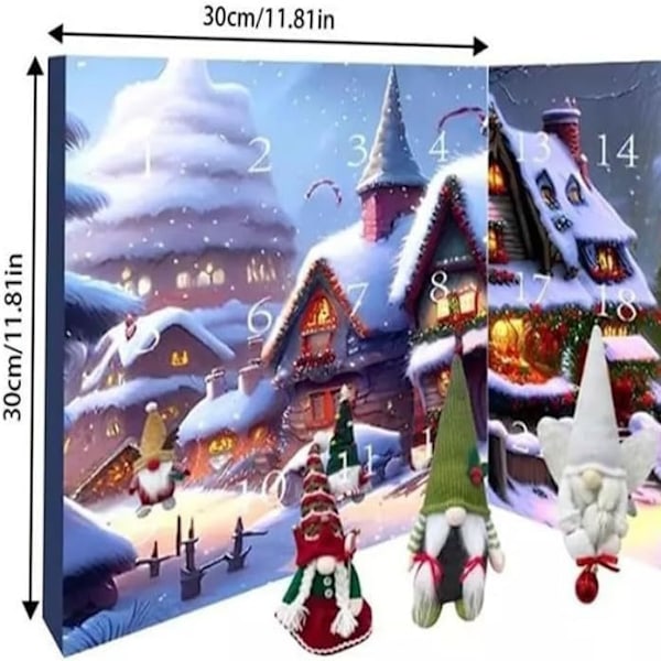 Julkalender med nisser 2024, julekalender 2024, 24-dagers julekalender med samleobjekter nissefigurer