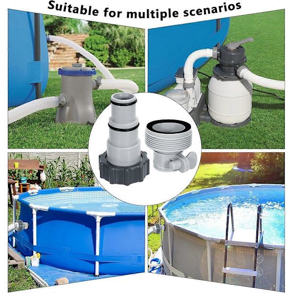 Poolslangadapterkit, 2 typer poolpumpslanganslutning