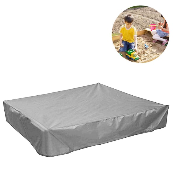 Barneleke sandkassetrekk hage gårdsplass kvadratisk vanntett parasoll (200*200x20cm grå)