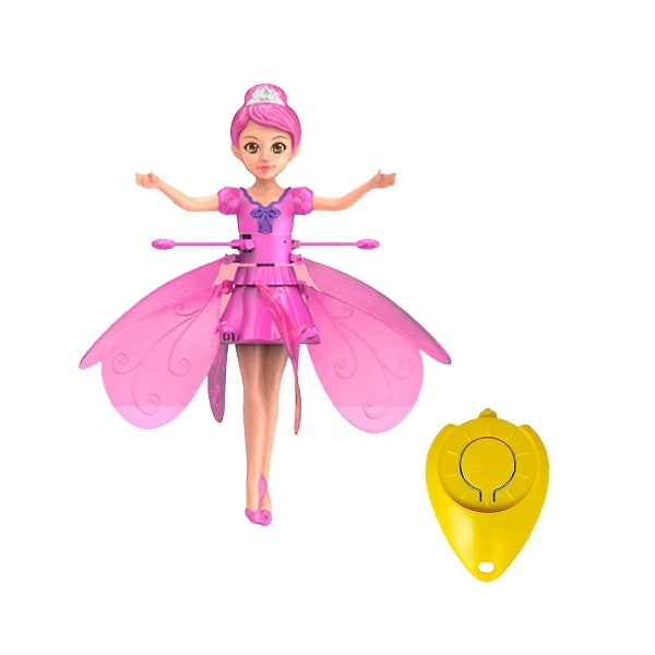 Magical Flying Pixie Toy, Flying Princess Doll Magic Infrared Induction Control Toy, Play Game Rc Flying Toy, mini drone inomhus och utomhusleksaker för B Pink