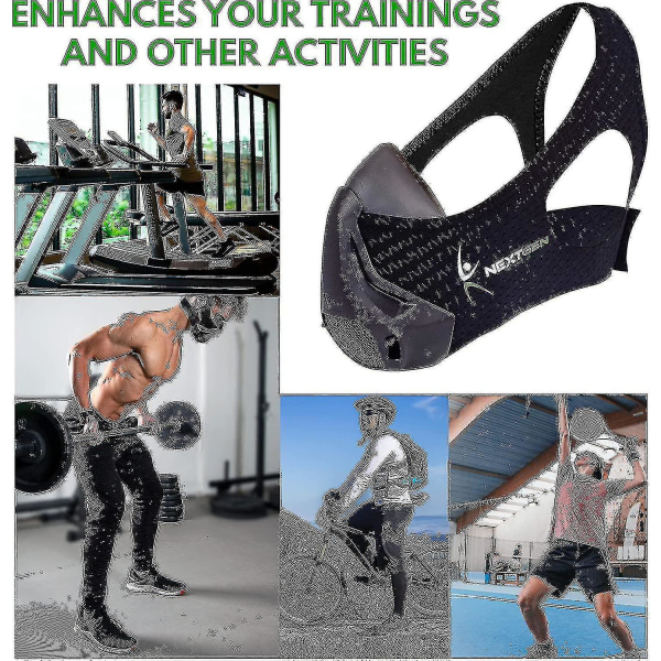 Nextgen Altitude Workout Mask Cardio Breathing & Respiratory Strength Trainer 24 hapenpuutetasoa 8 Vaihdettavat hiilisuodattimet Sport Elevati