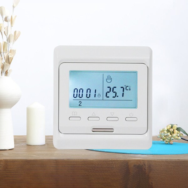 Programmerbar Smart Termostat Inbyggd sensor med LCD-skärm 3 Digital temperaturkontroll utan WiFi