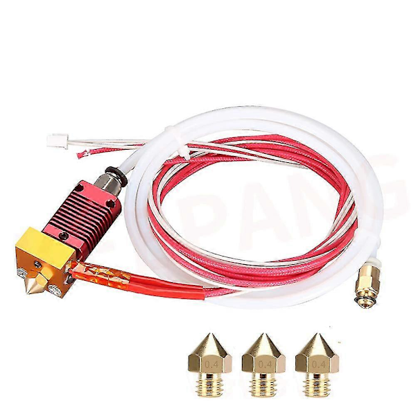 3D-skrivarmunstycke Kit Mk8 Hotend Kit Kompatibel med Alfawise U20 U30 Creality Ender 3 Monterad Mk8 Extruder Hot End Kit med 0,4 mm Munstycke 24v 40w
