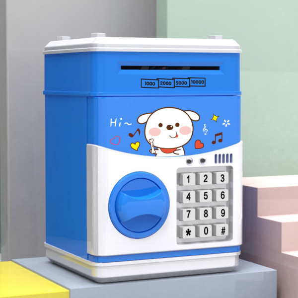 Elektronisk sparegris-kid, voksen sparegris med adgangskodeautomat (pengehund)