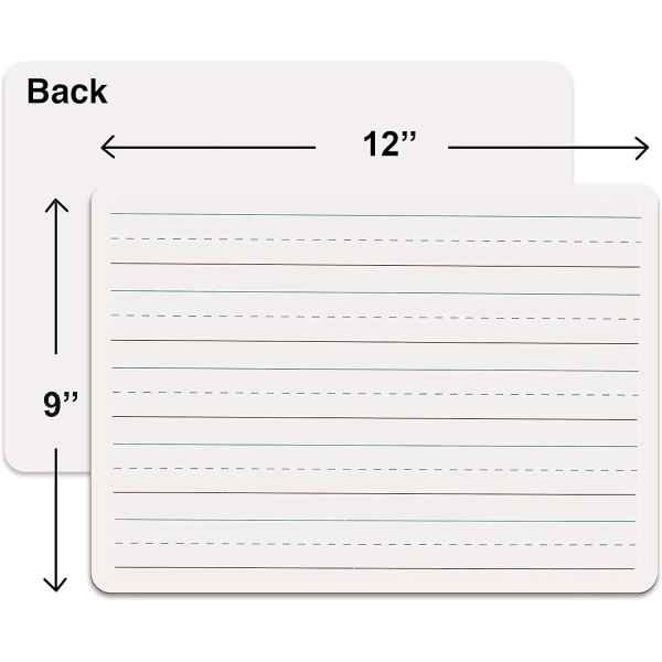 2-pack torrraderingstavlor 9 X12 tums fodrade whiteboardtavlor Dubbelsidiga minivita tavlor