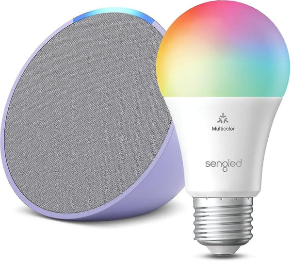 Echo Pop  Lavendelblomst Med Gratis Sengled Smart Farvepære