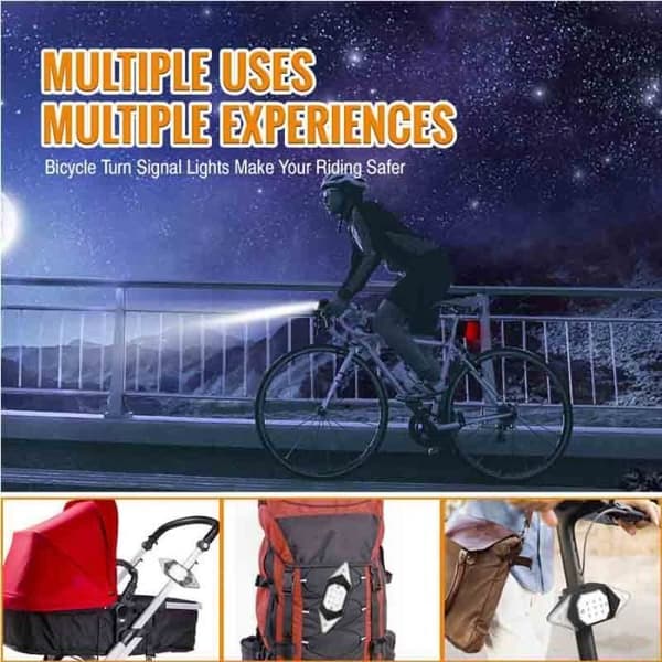Vanntett sykkelbaklys med blinklys - USB oppladbart - 4 lysmoduser