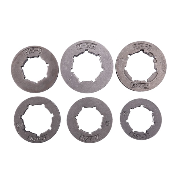 6 st .325 .404 3/8 tum delning Standard/Mini 7T/8T Kedjesprocket Fälg Kit för Jonsered Partner