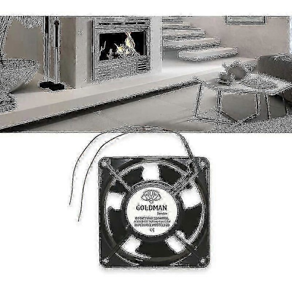 Korkean lämpötilan aksiaalipuhallin takkaan - Asennettava, metalliset lavat, hiljainen, universaali (120 x 120 x 38 mm) P20250110500