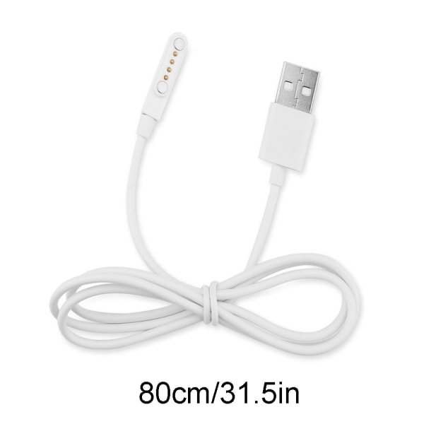 Universell smartklokkelader for KW88 KW18 GT88 G3 Smartwatch USB-strøm 4-pinners magnetisk ladekabel