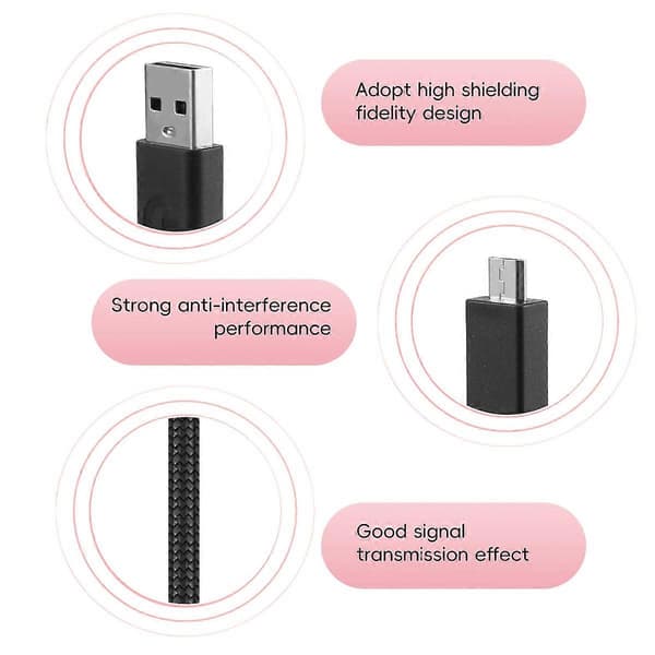 2M USB Hodetelefonkabel Lydkabel for Logitech G633 G633S Headset