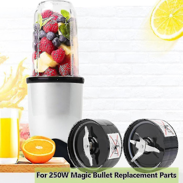 Bladsbyte för 250W Magic Bullet Premium Blender Ersättningstillbehör med Mono-ving/ Korsbladsbyte, O-ringstätningsbrickor (gratis S