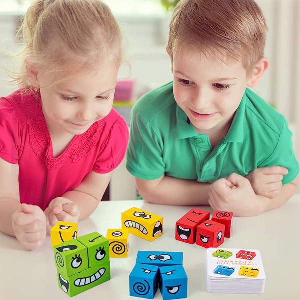 Dobbelt kamp ansigtsskiftende Emoji Rubik's Cube pædagogisk legetøj