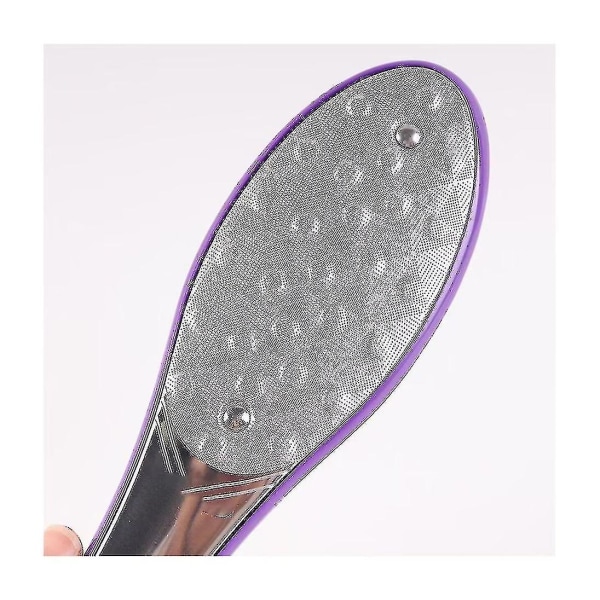 Dubbelsidig fil hudborttagningsmedel i rostfritt stål Pedikyr Fothudvårdsverktyg|fotraspar(lila)