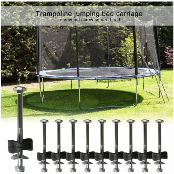 Sett med 12 trampolinavstandsstykker med skruer for å feste trampolinen - ekstra trampolintilbehør
