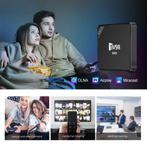 Android 4K Amlogic S905-dekoder - Android 12.1 - 4K Ultra HD - Wi-Fi 2.4G - 1 GB RAM - 8 GB lagerplads