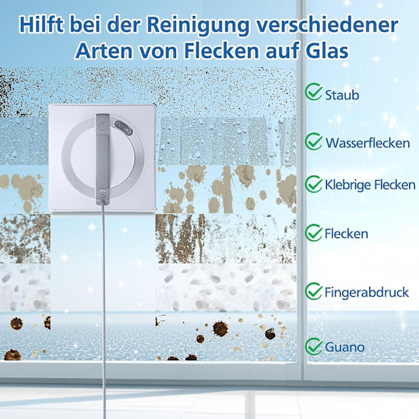 6-pakning rengjøringsputer for Ecovacs Winbot W1 / W1 Pro / W2 / W2 Omni vindusrengjøringsroboter, vindusrengjøringsrobot, vaskbar mikrofiberrengjøringsklut