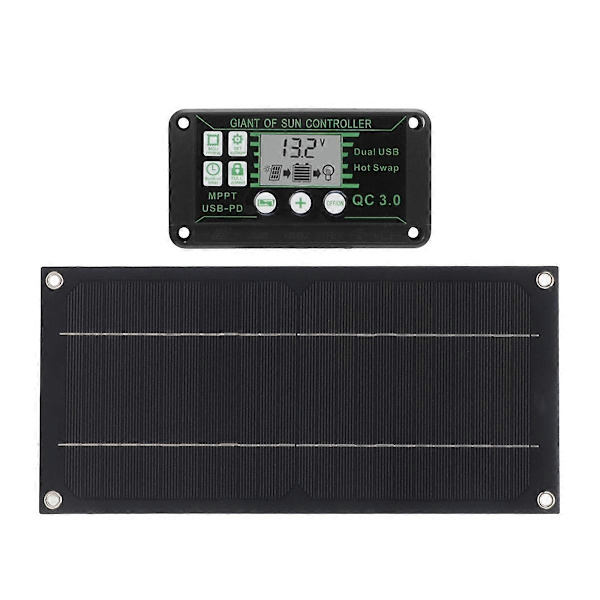 600W Solpanel Kit med 100A Laddningsregulator Solladdning för Utomhus RV Camping Båt Trailer System