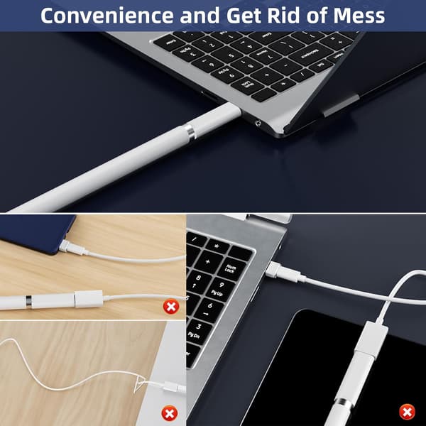 2025 Seneste Model USB C Penneadapter til Apple Pencil 1. Generation Han USB C til Lightning Opladeradapter Stik Bluetooth-parring fo
