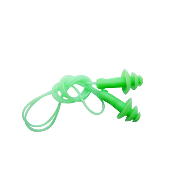 Svømmeørepropper Dykking Ørepropper med ledning Komfortable, myke silikon ørepropper-grønne