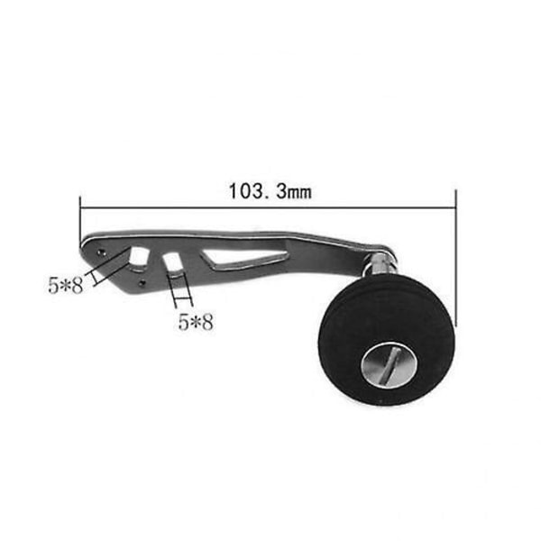Universaali kalastuskelan kahva vasen / oikea Baitcasting-keloille (musta + hopea) (2 kpl)