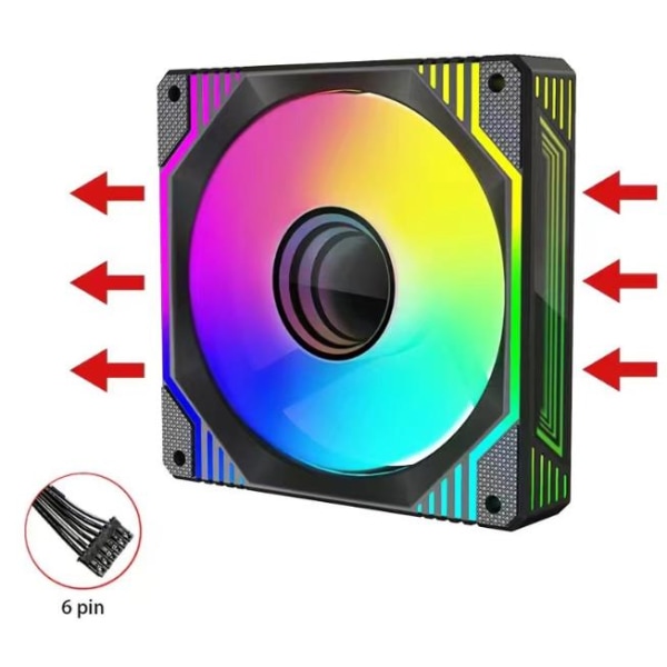 Datamaskin CPU radiator svart [RGB] 6PIN (omvendt) ett stykke