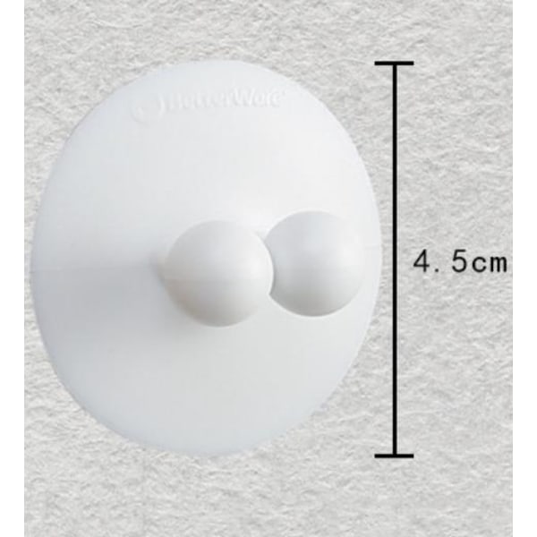 Tandborste Sugkopp Väggmonterad tandborsthållare Förvaringshållare utan hål Vit, 4,5 cm i diameter, 8 st