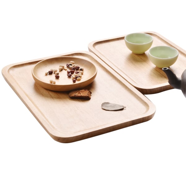 Japansk træbakke, cafedessertbakke, kagebakke (20*13 cm)
