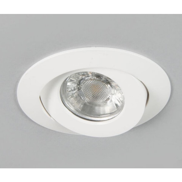 LED-infälld spotlight med justerbar vinkel - öppning 75-80mm, diameter 90mm, 12W, 4000K, vit, 1st