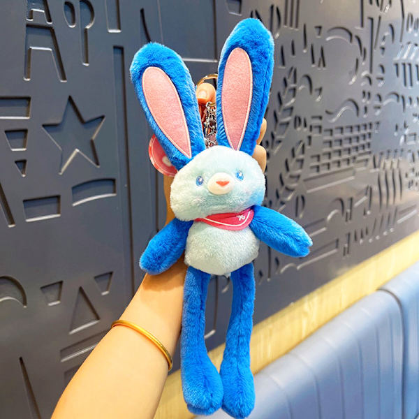 Dopamiini Pull Rabbit Täytetty Eläinavainperä Lahja-Sininen