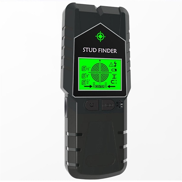 Stud Finder Væg Scanner 6 i 1 Stud Detektor, Fysisk Søm Findende Væg Detektor til Træ Metal og AC Ledning Sort