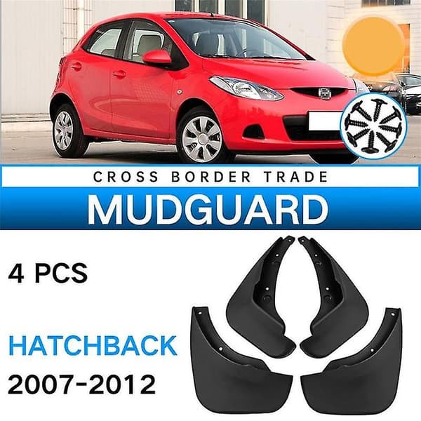 4 stk. Sprutlapper for Mazda 2 Hatchback 2007-2012 Skjerm Sprutlapper
