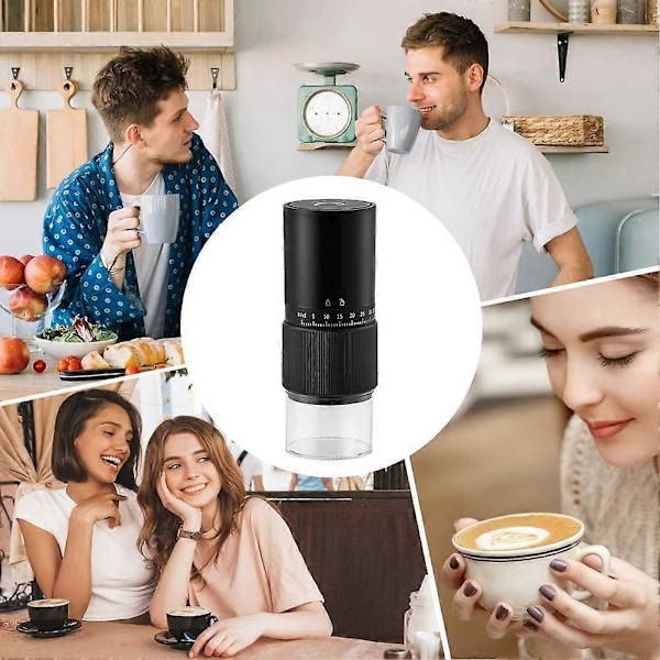 Bärbara Kaffekvarnar Justerbar Kaffekvarn Ljudreducerande Kvarn för Kök Kaffe