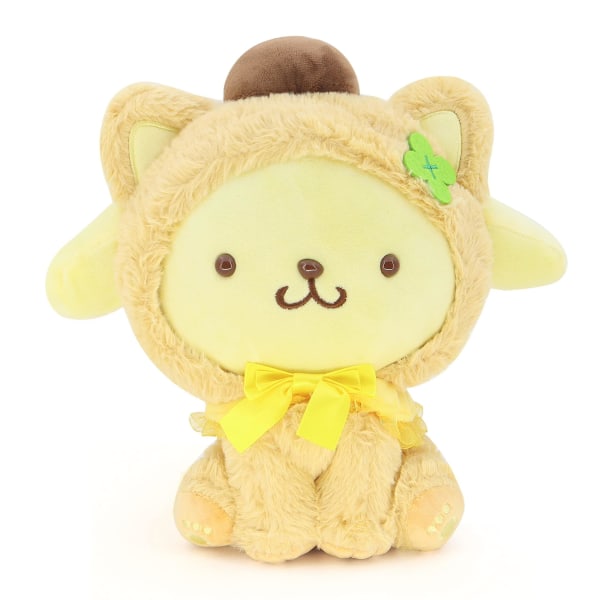 Kawaii Pom Pom Purin plysjleker, myk svart hundedukke utstoppet plysjleke bursdagsgaver for barn bursdags julegaver 20cm/8 tommer