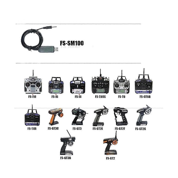 För -sm100 Sm100 Rc Usb Flygsimulator Fms Kabelset För -i6 I10 I6x -t6 -ct6b Th9x Rc