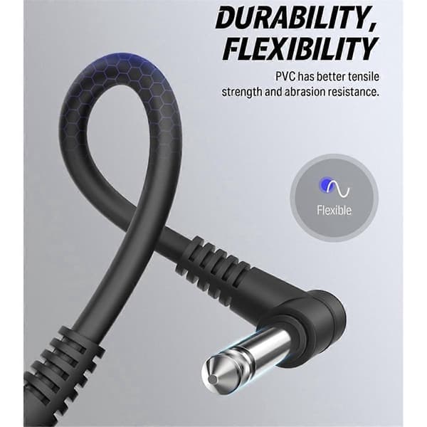 Gitarr Patch Kabel Gitarr Effektpedal Kablar, Svart 6-pack 30cm