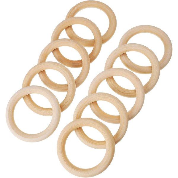 Crday 40 stk naturlig tre ringer, tidlige år løse deler lek 2 størrelse tre ringer gave